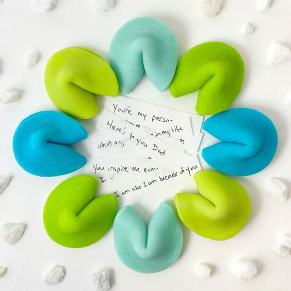 father's day marzipan fortune cookies in a circle