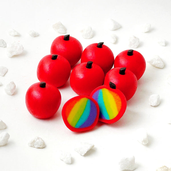 rosh hashanah rainbow apple truffles cut open