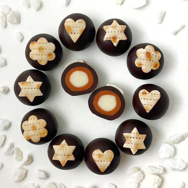 passover matzah truffles in a circle