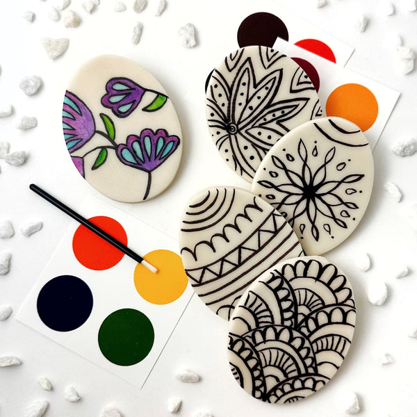 marzipan pisanki paint your own flatlay