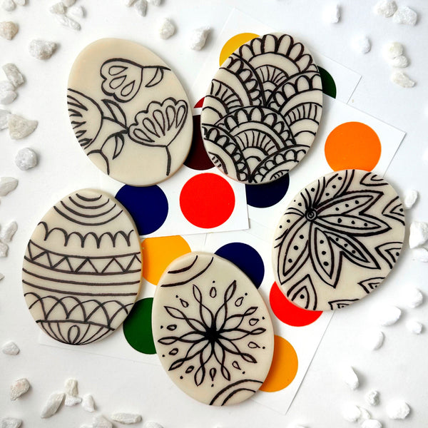 marzipan pisanki paint your own in a circle