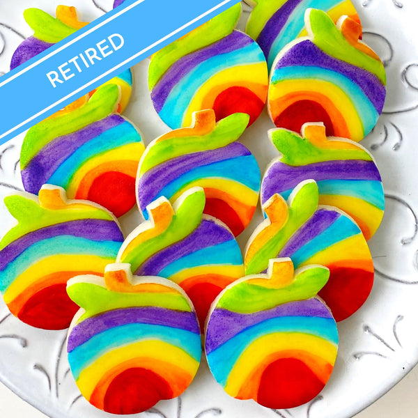 rosh hashanah rainbow painted apple tiles