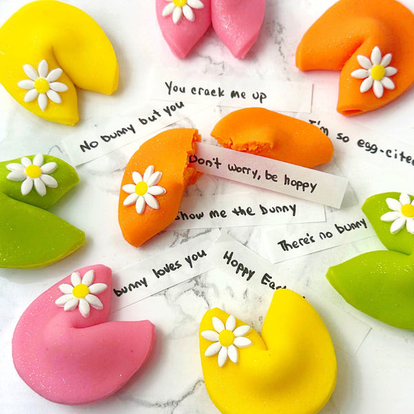 easter fortune cookies closeup