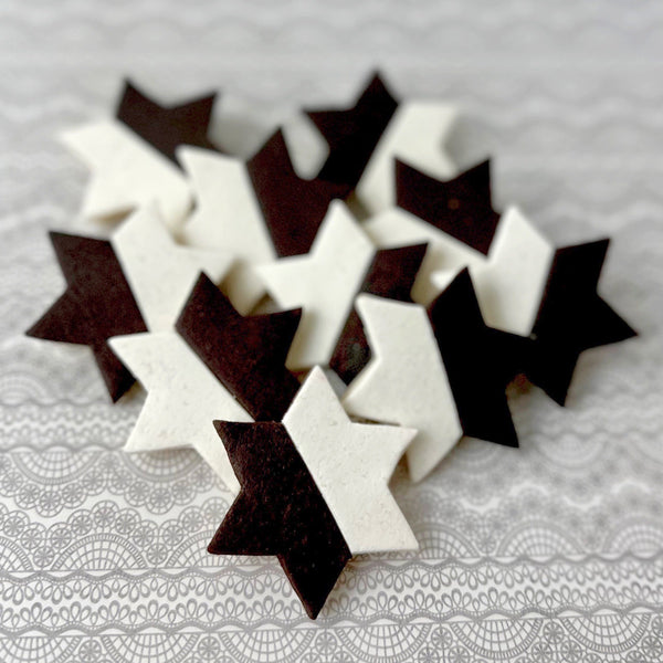 black & white stars of david marzipan portrait