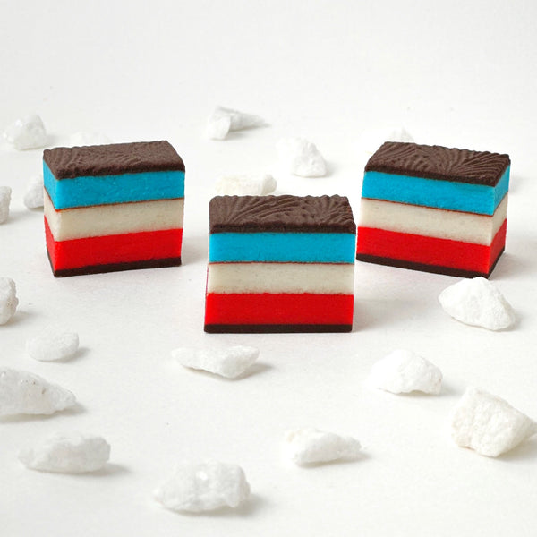 july 4th red white blue rainbow cookies trio