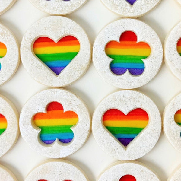pride rainbow linzer cookies