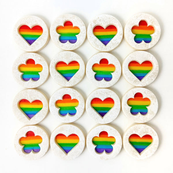 rainbow heart linzers