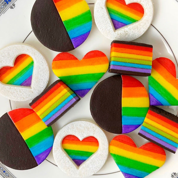 pride month cookie collection box top view