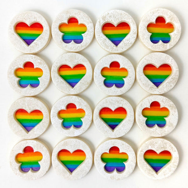 pride rainbow linzer cookies square