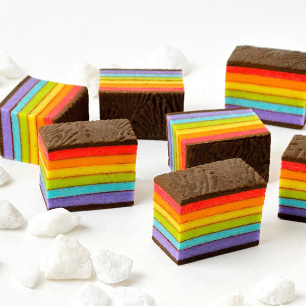 marzipan all rainbow cookies closeup
