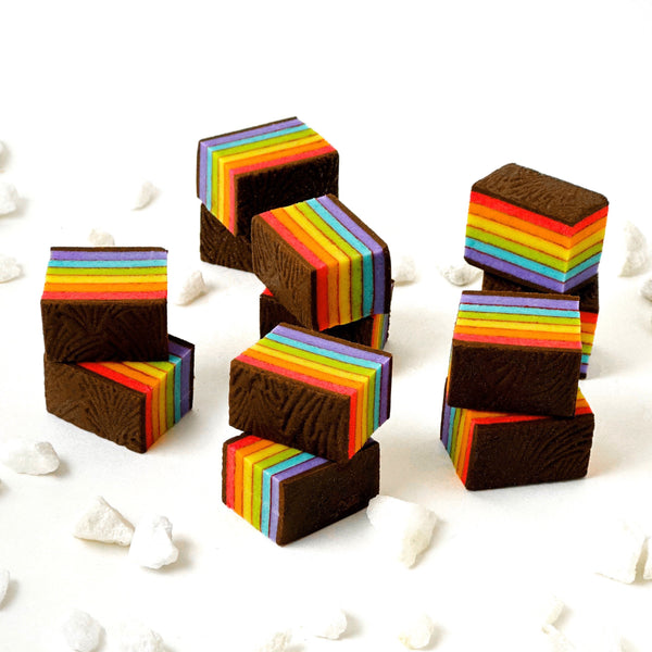 marzipan all rainbow cookies stacked