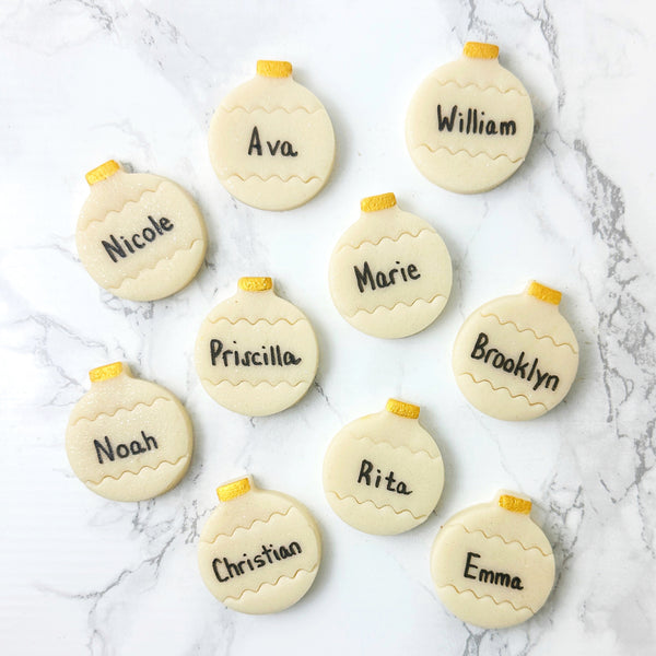 personalized sparkly christmas ornaments