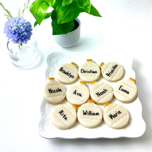 personalized sparkly christmas ornaments