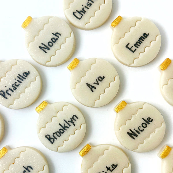 personalized sparkly christmas ornaments