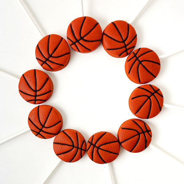 basketball sports marzipan candy lollipops in a circle