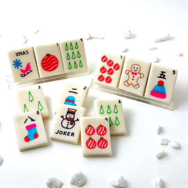 christmas mahjong tiles