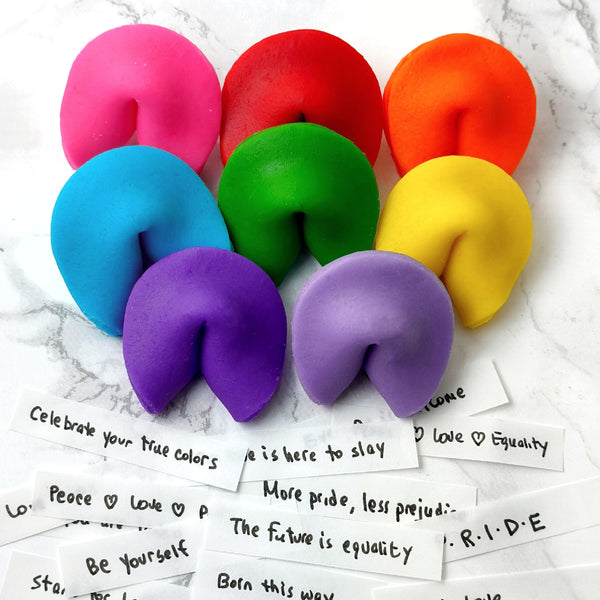 pride rainbow fortune cookies