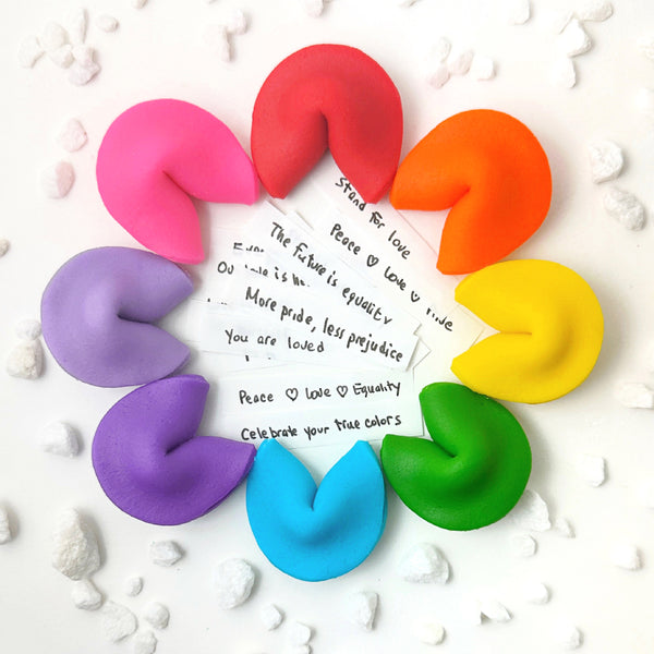 pride rainbow fortune cookies