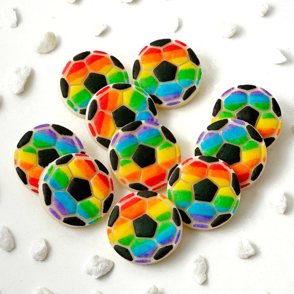 pride rainbow soccer ball tiles layout