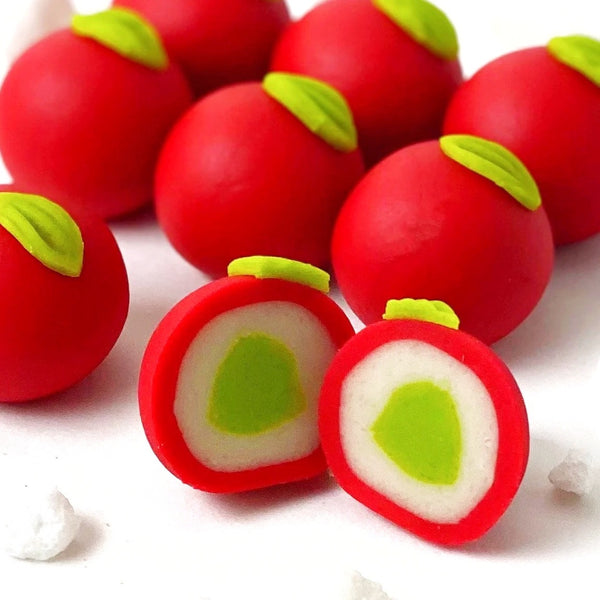 rosh hashanah marzipan apple truffles closeup