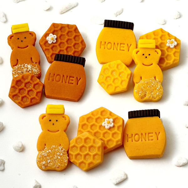Rosh Hashanah honey marzipan tiles by shade of gold