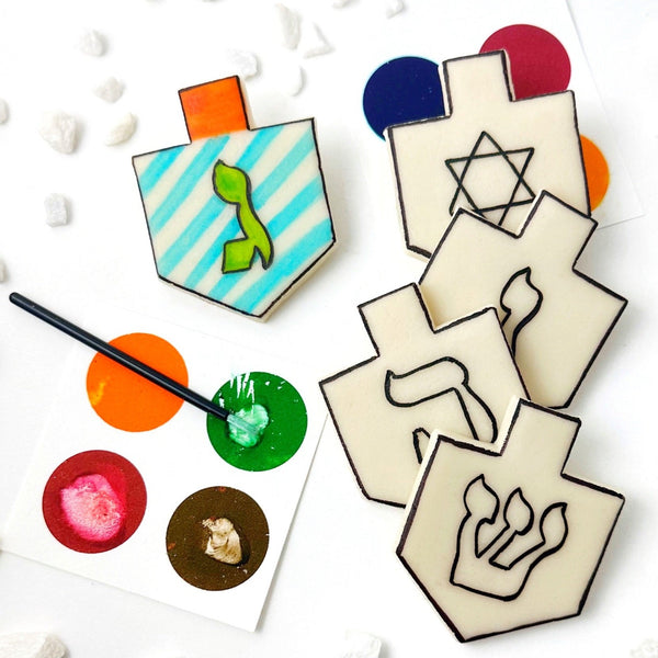 paint your own hanukkah dreidels layout