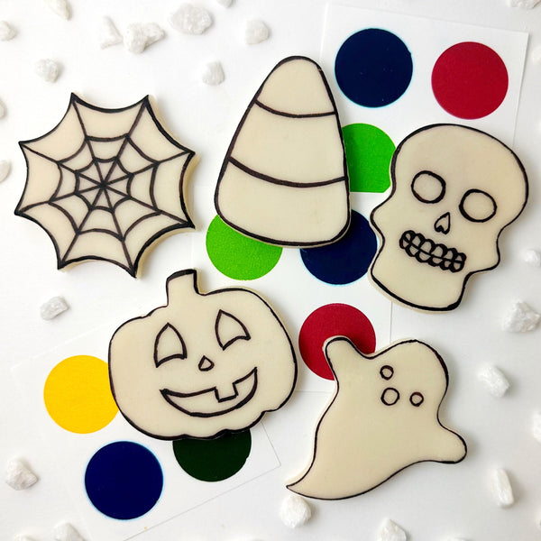 paint your own halloween flatlay