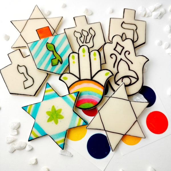 mega hanukkah paint your own flatlay