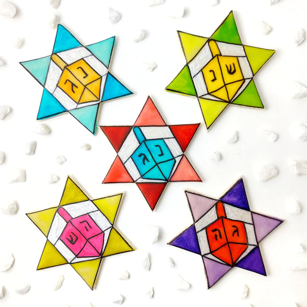 hanukkah stained glass stars of David