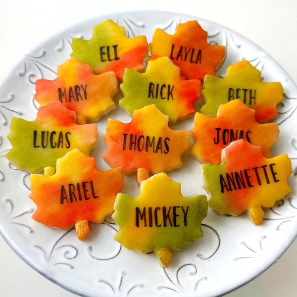 personalized variegated leaves on a plate