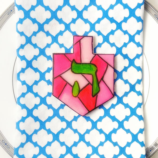 hanukkah stained glass dreidels
