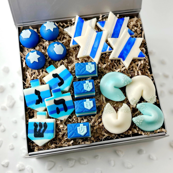 hanukkah gift basket in box