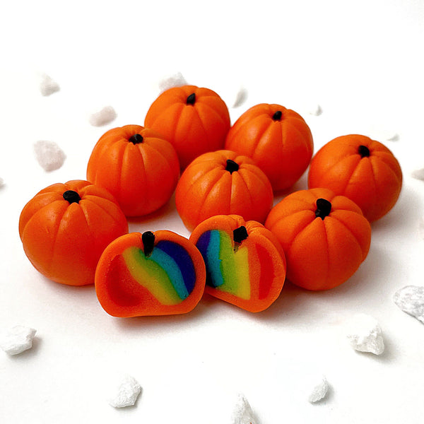 pumpkin rainbow marzipan truffles set