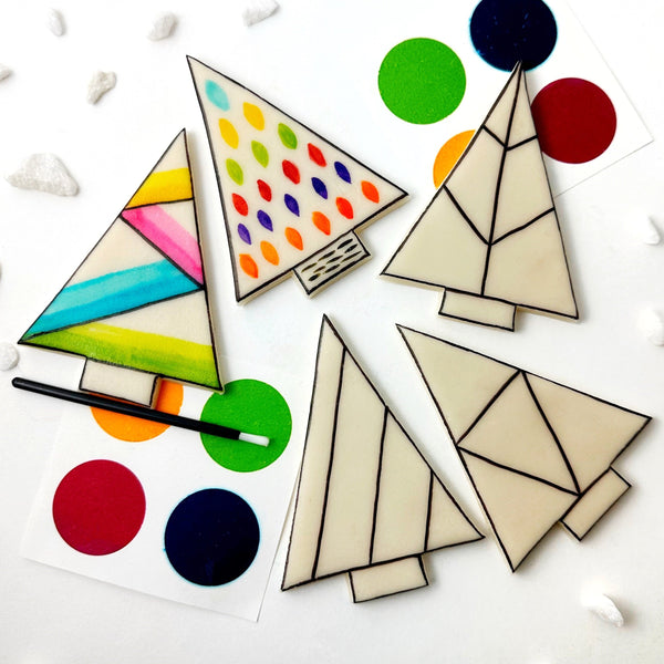 paint your own christmas trees two painted