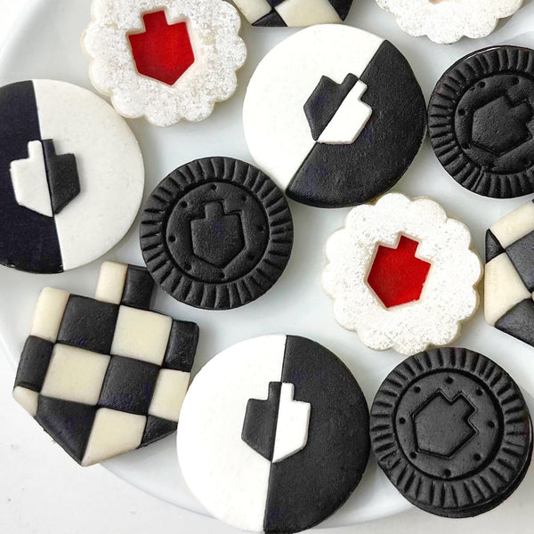 hanukkah classic cookies plate closeup