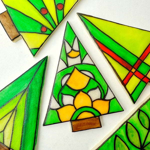 stained glass trees closeup