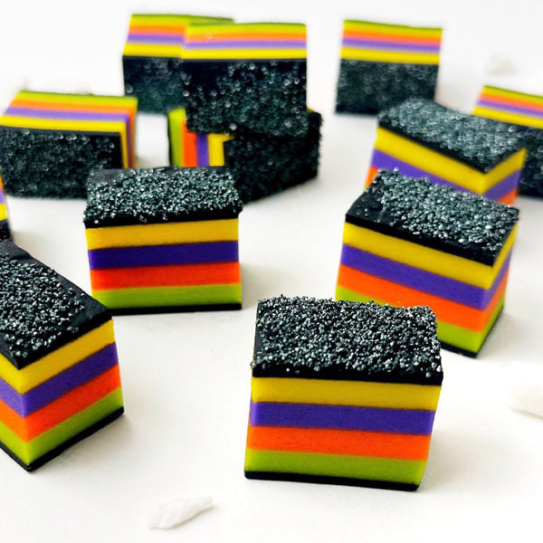 halloween s riped rainbow cookies closeup