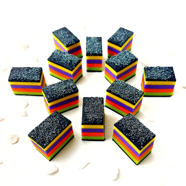 halloween striped rainbow cookies