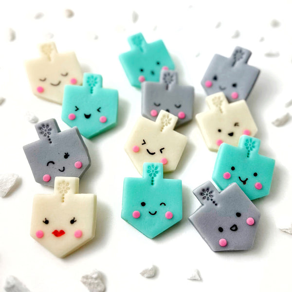 happy dreidels hannukah candy in rows