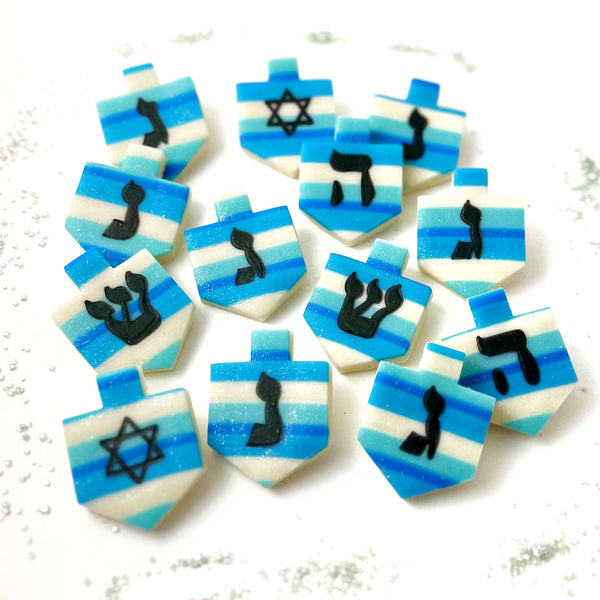 hanukkah sparkly striped dreidels
