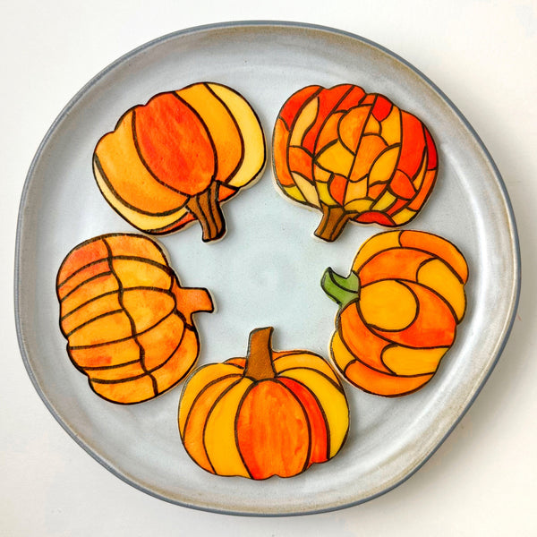 stained glass pumpkins