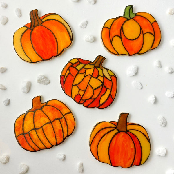 stained glass pumpkins