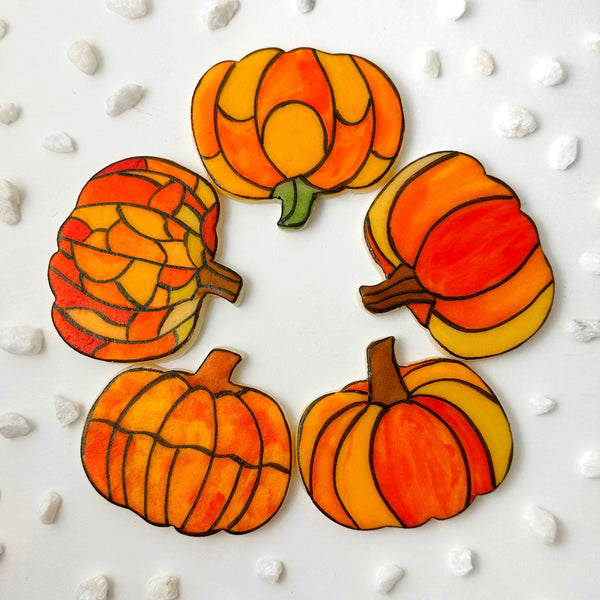 stained glass pumpkins