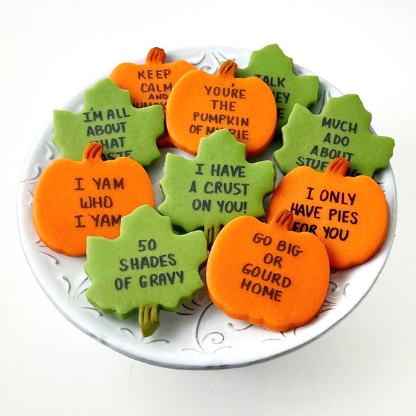 thanksgiving conversation leaves & pumpkins