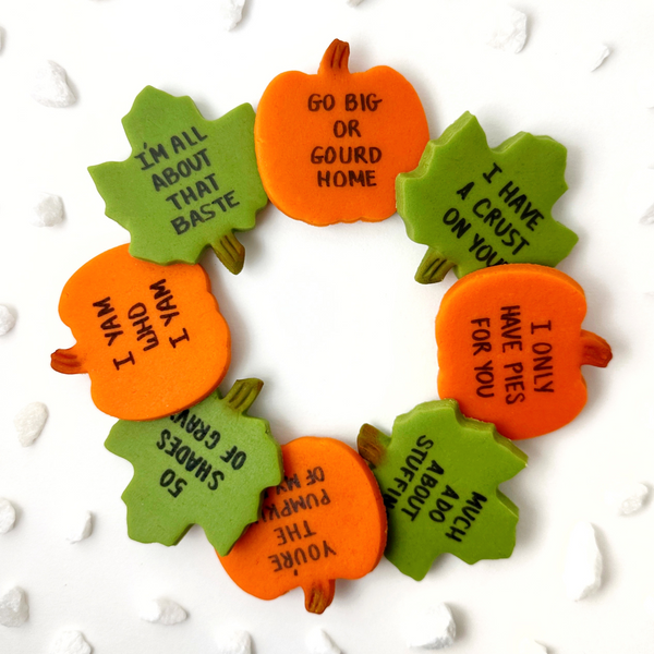 thanksgiving conversation leaves & pumpkins