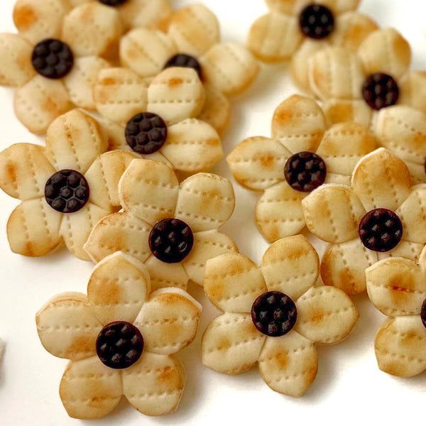 passover matzah candy flowers flat closeup