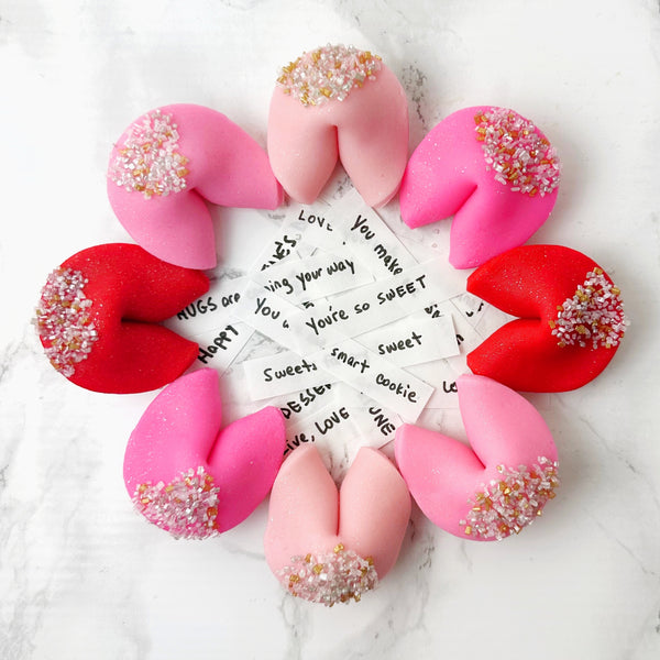 valentine's day fortune cookies in a circle