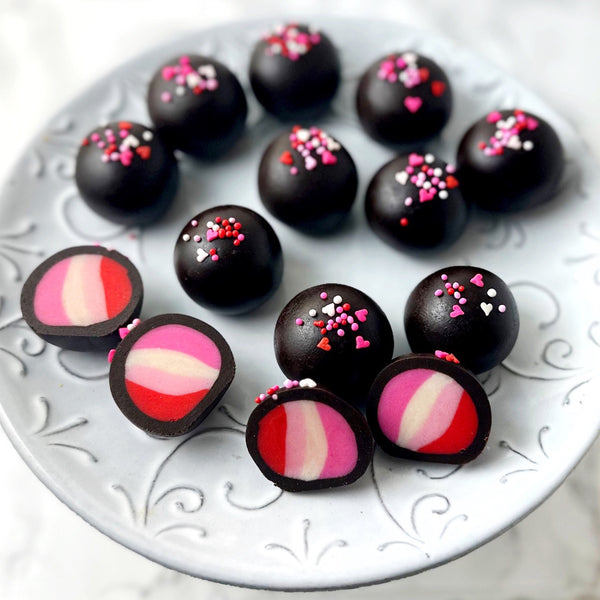 valentine's day marzipan truffles portrait