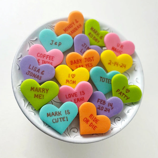 personalized conversation hearts portrait