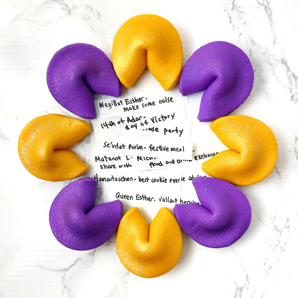 purim sparkly fortune cookies